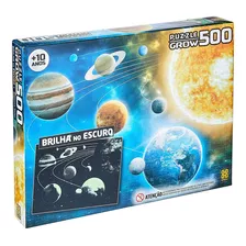 Puzzle 500 Pecas Sistema Solar - Brilha No Escuro - Grow