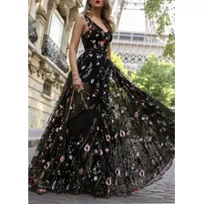 Vestido De Noche Elegante Y Romántico Estampado De Flores