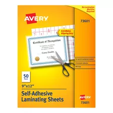 Hojas De Laminado Autoadhesivas Avery , 9 X 12 Pulgadas, Ad.