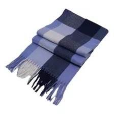 Pashmina / Xale / Lenço Cachecol Xadrez Clássico Azul Branco