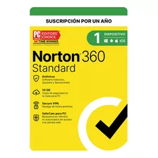 Antivirus Norton 360 Standard 2024 - 1 Ano - 1 Dispositivo