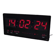 Reloj Digital De Pared Led 46x22cm Temperatura Calendario