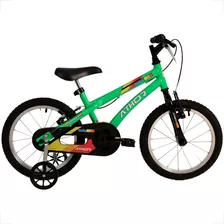 Bicicleta Infantil Verde Aro 16 Athor Baby Boy Com Rodinha