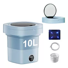 Mini Lavadora Secadora Portátil Grande Luz Azul Plegable 10l