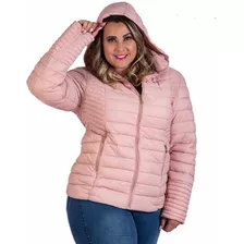 Jaqueta De Nylon Plus Size Forrada Curta Femenina