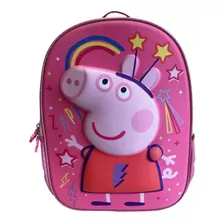 Mochila Infantil Peppa Pig Niñas 3d Color Rosa