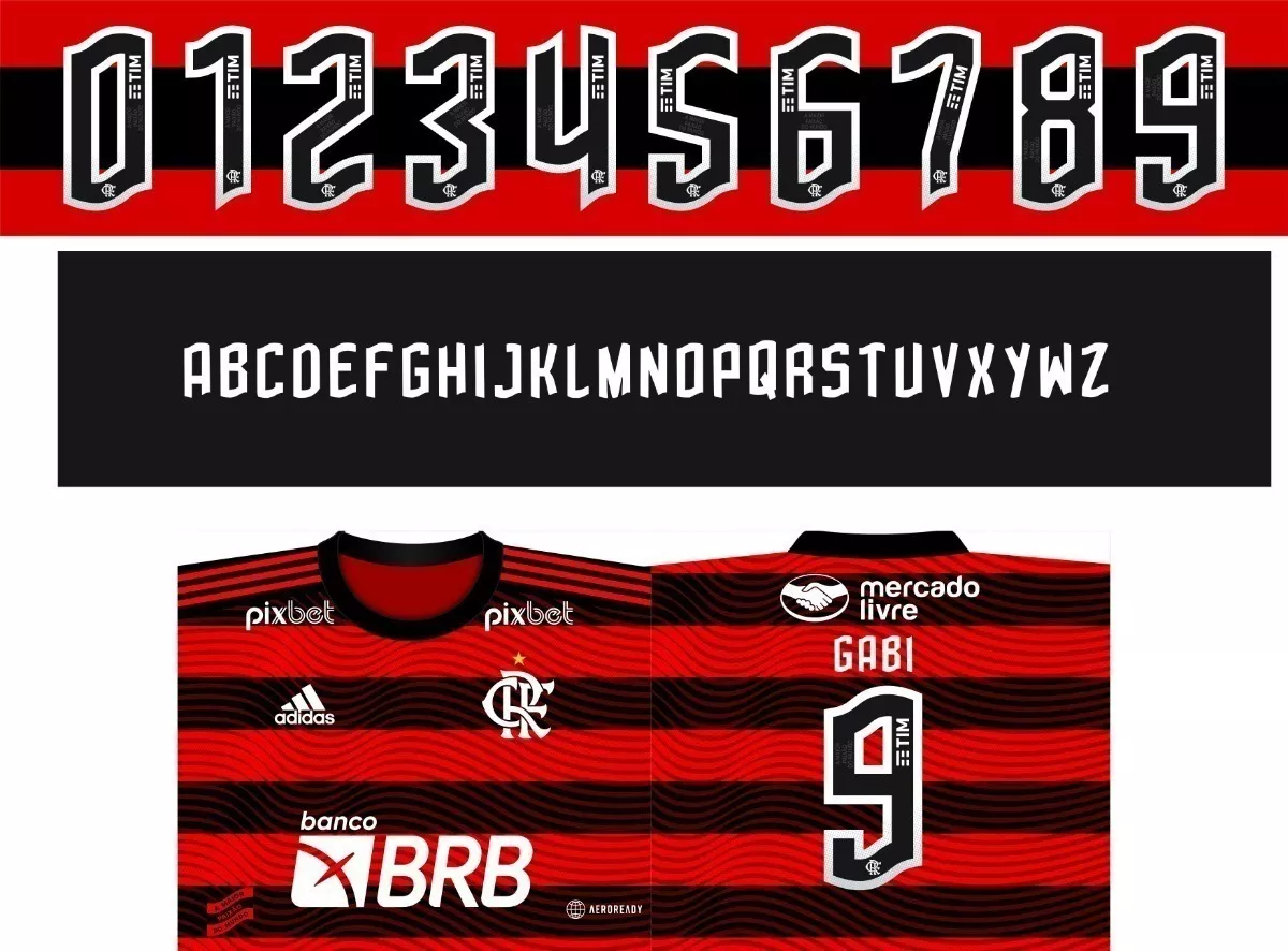 Fonte Camisa Flamengo Vetorizada 2022 2023 + Arte Caneca Fla