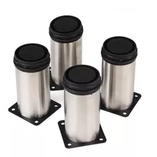 Set De 4 Patas Para Mueble O Cama 10 Cm Acero Inoxidable