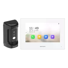 Video Portero Ip Antivandalico Hikvision + Monitor Color Blanco