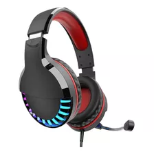 Headphone Gamer P2 Headset Com Microfone Led Rgb Cor Preto