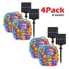 20m 4pack Solar Cobre Corda Luz Decorativa Ao Ar Livre