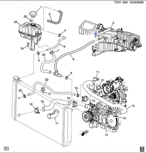 Conector Manguera Calefaccion Gmc Sierra 1500 V8 5.3l 2007 Foto 4