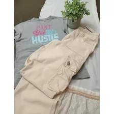 Pantalón Cargo Beige Más Remera Nike