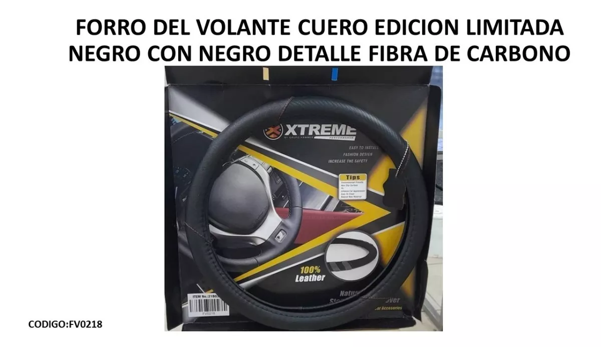 Forro De Volante De Cuero Edición Limitada Negro Con Negro