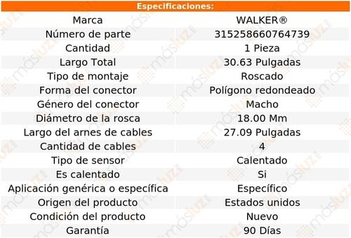 Sensor O2 Ox Para Kia Rondo 2.4l 4 Cil 07/08 Walker Foto 6