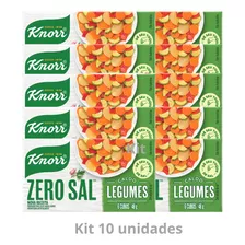 Kit 10 Pacotes Caldo De Legumes Knorr Zero Sal 48g Cada