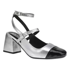 Sapato Feminino Mule Salto Bloco Grosso Bico Quadrado