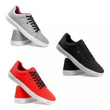 Sapatenis Tênis Casual Masculino Kit-3 Pares Em Promoção