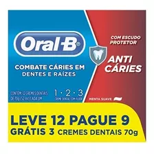 Pasta De Dentes Oral-b 1.2.3 Anticáries Pack Com 12 Un 70g