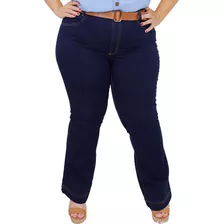 Calça Jeans Feminina Flare Tamanho Grande Plus Size Marcia