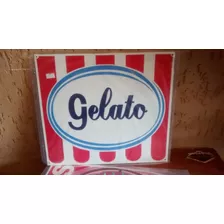 Placa Decorativa Sorvete Gelato Logo Antigo Ice Cream