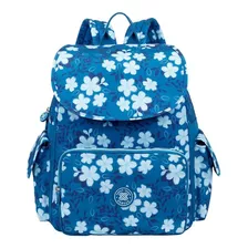 Mochila Feminina Bolsa Escolar Reforçada Tecido Florido 16l