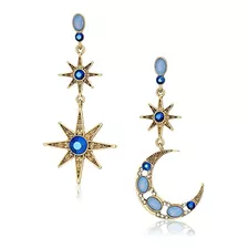 Aretes Colgantes Diseño De Luna Y Estrella, Betsey Johnson