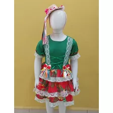 Vestido Infantil Festa Junina Caipirinha 