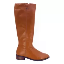 Bota Cano Alto Usaflex Couro Salto Baixo Bloco 