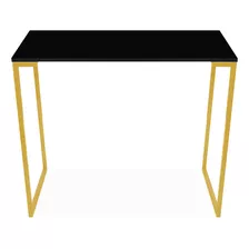 Mesa Diretor Escritório Mesa Industrial Dourado Tampo Preto