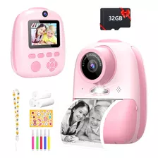 Cámara Digital Hd Para Niños Fotos Imprimibles 32gb Tarjeta