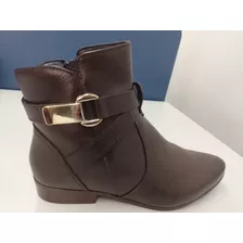 Bota Feminina Couro Cano Curto 