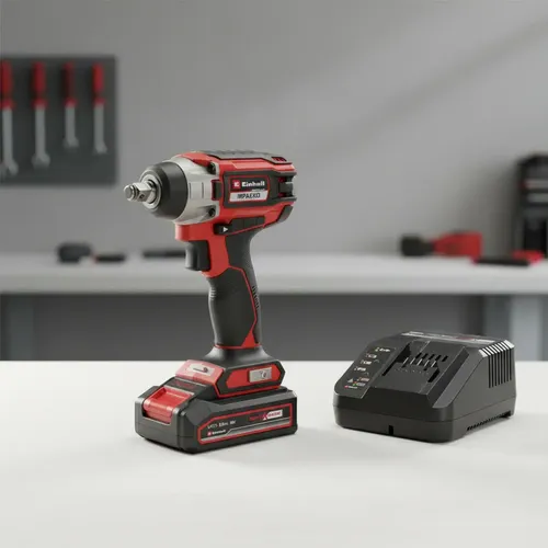 Kit Einhell: Llave De Impacto 230nm 18v Rojo + Cargador Y Batería 18v 2.5ah Litio
