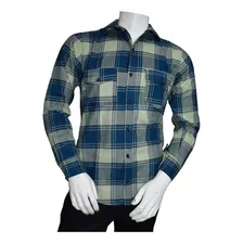 Camisa Slim Leñadora Manga Larga Verde Oscuro