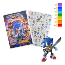 Libro Para Pintar Sonic Con Stickers