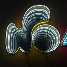 Espejo Infinito Bello Personalizado A Medida Logo Led Neon