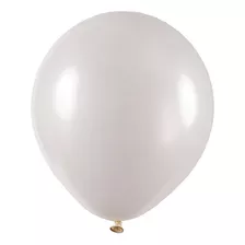 Balão Redondo Metalizado Branco - 8 Polegadas - 50 Unidades