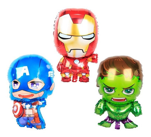 Globos Metalizados Hulk, Ironman, Capitán A., Avengers.