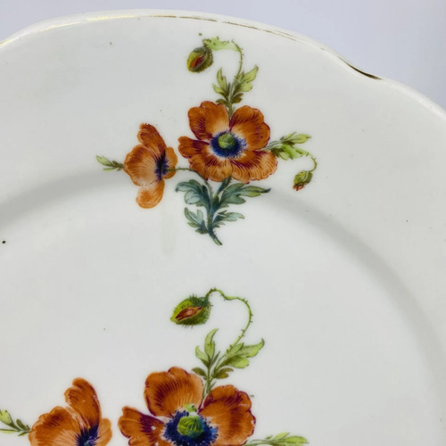 Prato Decorativo Porcelana Floral Laranja 23cm Branco Floral 3