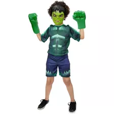 Hulk Com Luvas E Mascara Infantil Super Herois, Vingadores