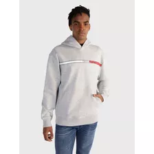 Sudadera Gris Con Logo Estampado Tommy Hilfiger De Hombre