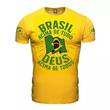 Camiseta Bandeira Brasil Acima De Tudo Deus Acima De Todos