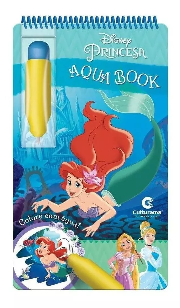 Aquabook Princesas Disney Pinta Com Água Livro Capa Dura