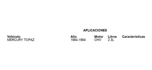 Selector Velocidades Mercury Topaz 1984-1994 2.3l Cahsa Foto 3