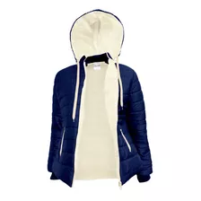 Campera Inflable De Mujer Con Polar Y Capucha.