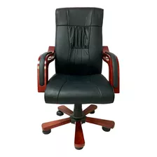 Sillón Ejecutivo Oficina Gerencial Cuero Madera