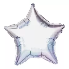 Balão Metalizado Para Festa Estrela Prata 45cm Un Estrelas