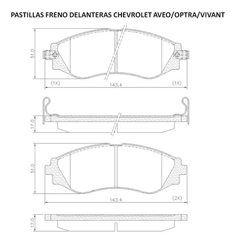 Pastillas Freno Delanteras Para Chevrolet Aveo/ Optra/  Foto 2