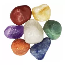 Kit 7 Chácaras Pedra Rolada Natural Equilíbrio Energia Reiki