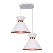 Pendente Lustre Luminária Berlin 15cm Branco Duplo Fluorescente 60w Iluminar Ambiente